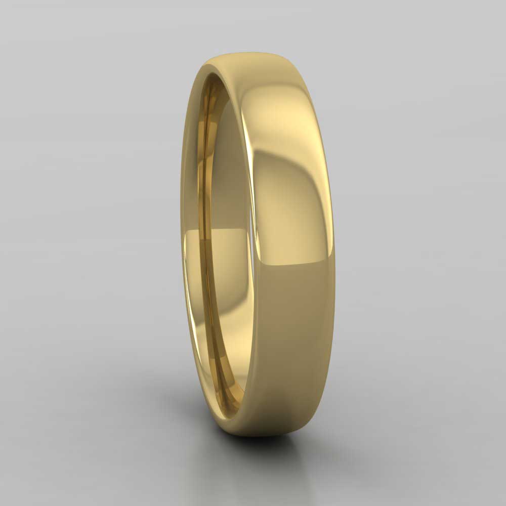 9ct Yellow Gold 4mm Cushion Court Shape (Comfort Fit) Classic Weight Wedding Ring Right View