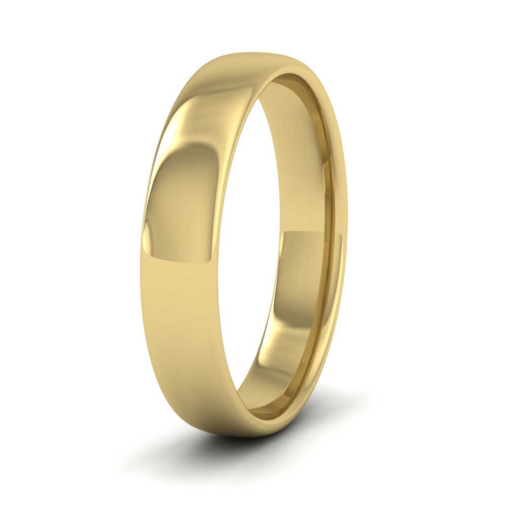 14ct Yellow Gold 4mm Cushion Court Shape (Comfort Fit) Classic Weight Wedding Ring