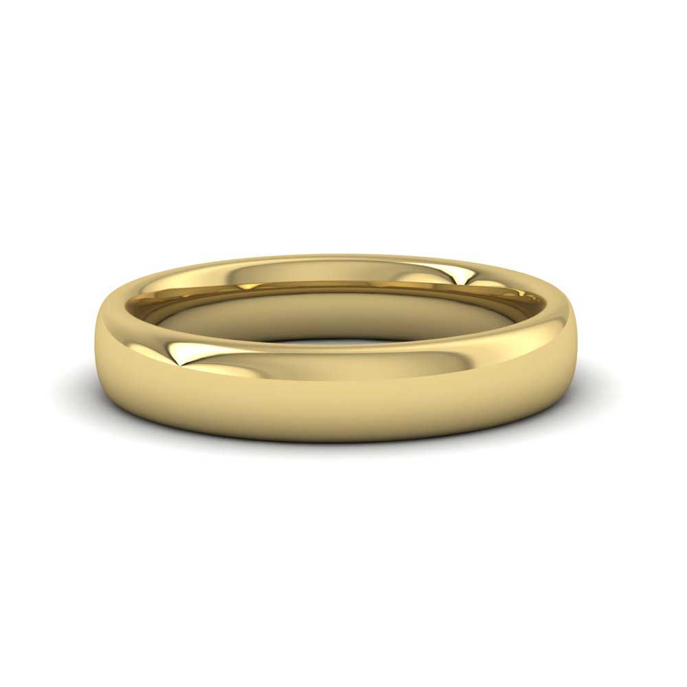 9ct Yellow Gold 4mm Cushion Court Shape (Comfort Fit) Extra Heavy Weight Wedding Ring Down View