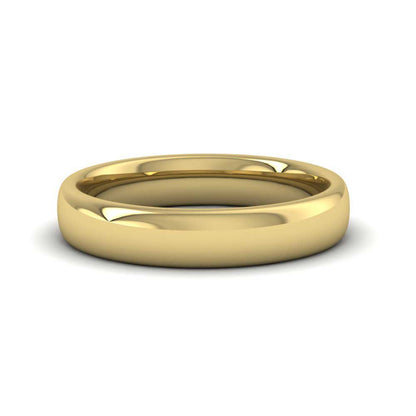 22ct Yellow Gold 4mm Cushion Court Shape (Comfort Fit) Extra Heavy Weight Wedding Ring Down View