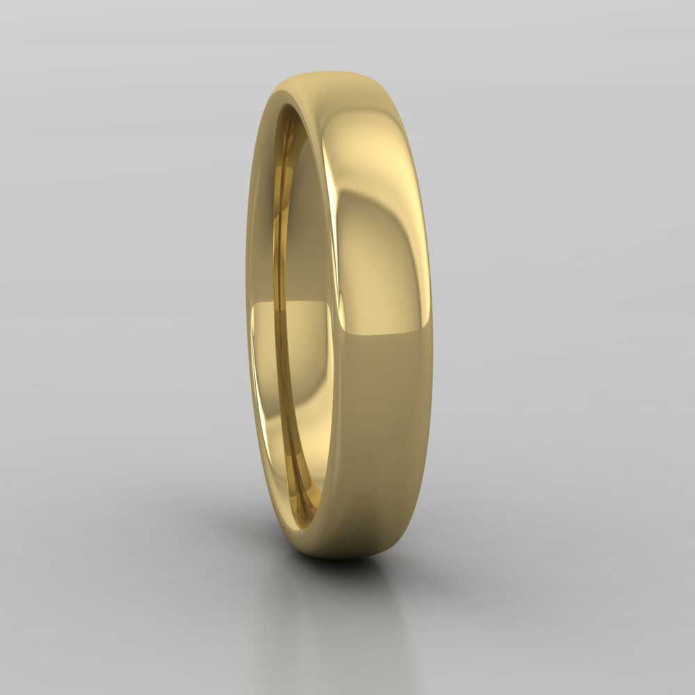 9ct Yellow Gold 4mm Cushion Court Shape (Comfort Fit) Extra Heavy Weight Wedding Ring Right View