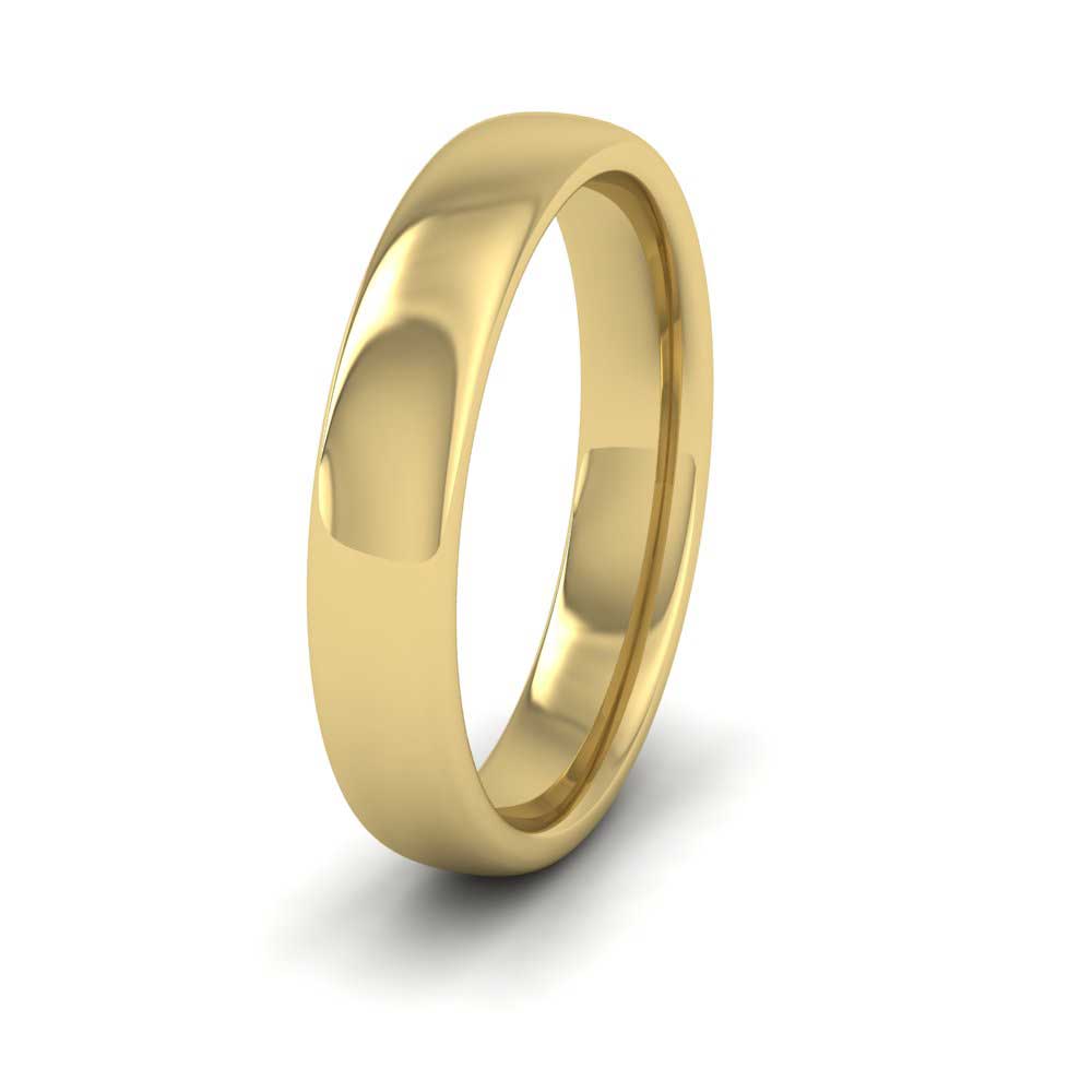 18ct Yellow Gold 4mm Cushion Court Shape (Comfort Fit) Extra Heavy Weight Wedding Ring