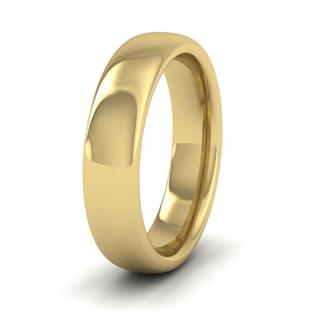9ct Yellow Gold 5mm Cushion Court Shape (Comfort Fit) Super Heavy Weight Wedding Ring