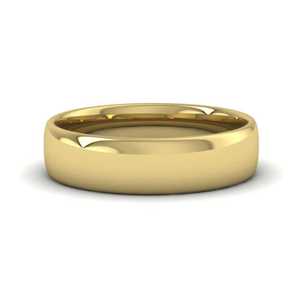 18ct Yellow Gold 5mm Cushion Court Shape (Comfort Fit) Classic Weight Wedding Ring Down View