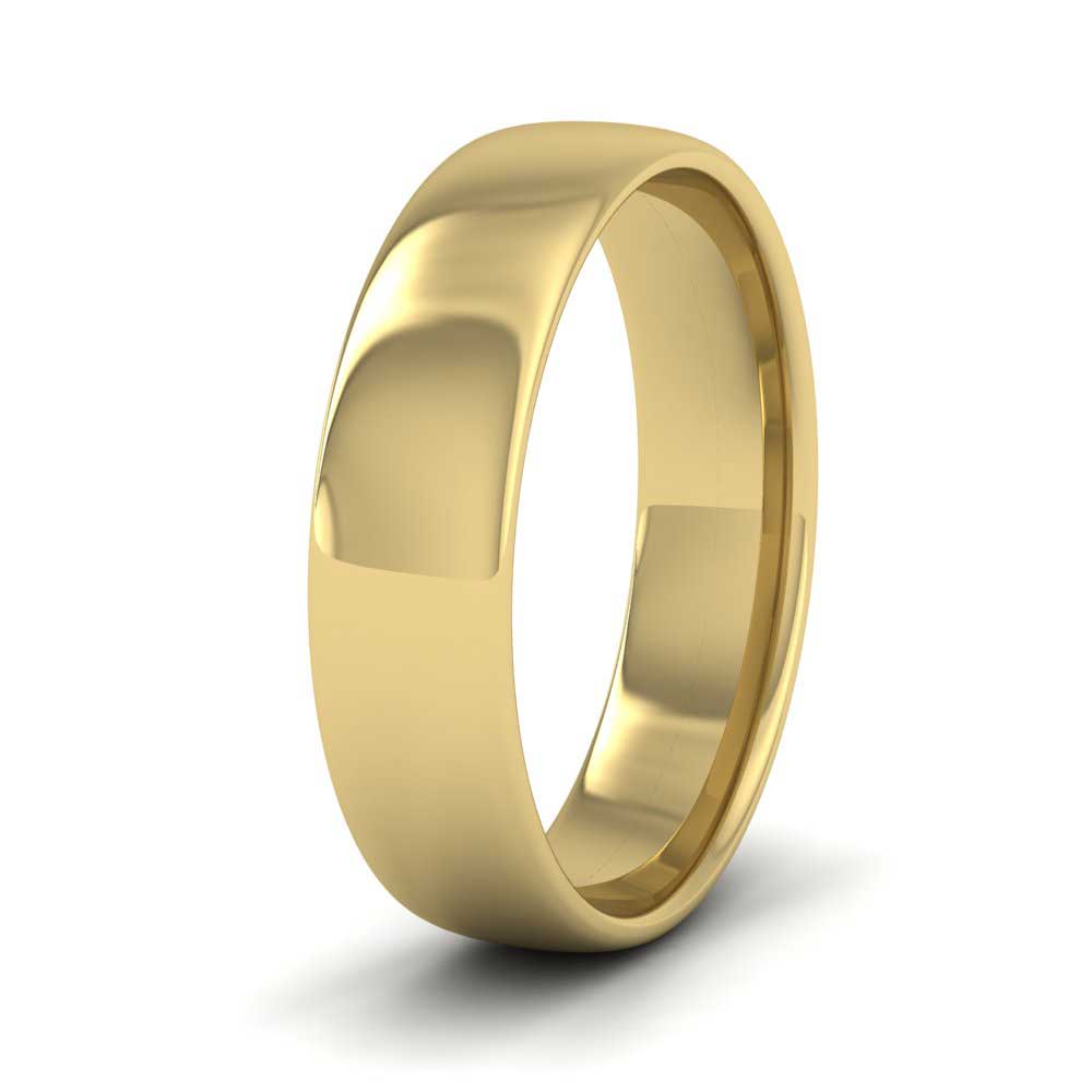 14ct Yellow Gold 5mm Cushion Court Shape (Comfort Fit) Classic Weight Wedding Ring