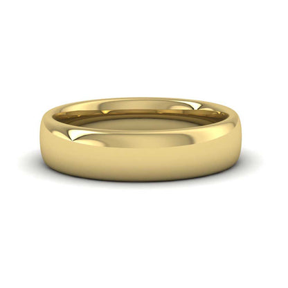 22ct Yellow Gold 5mm Cushion Court Shape (Comfort Fit) Extra Heavy Weight Wedding Ring Down View