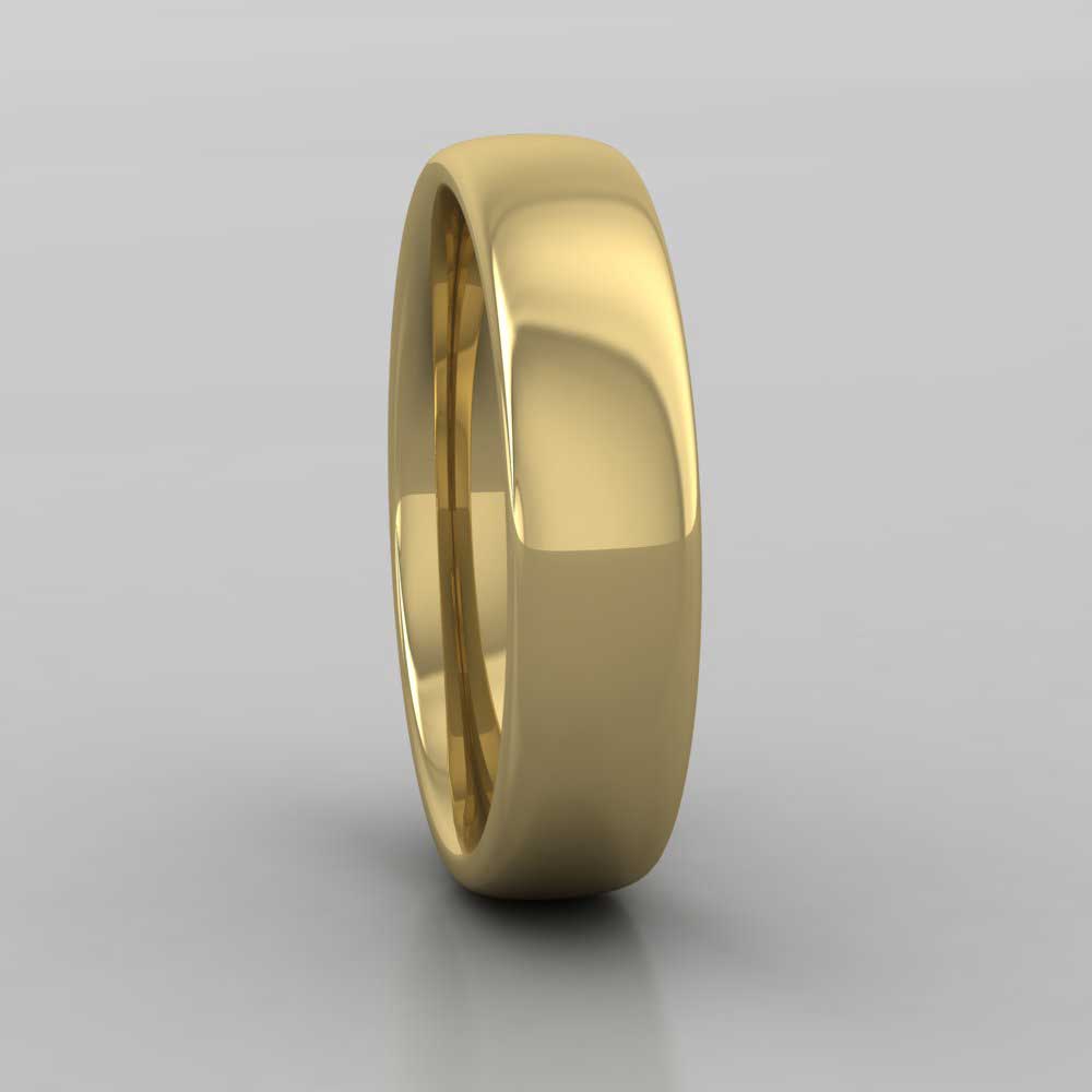 9ct Yellow Gold 5mm Cushion Court Shape (Comfort Fit) Extra Heavy Weight Wedding Ring Right View