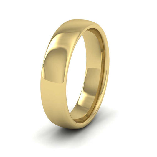 9ct Yellow Gold 5mm Cushion Court Shape (Comfort Fit) Extra Heavy Weight Wedding Ring