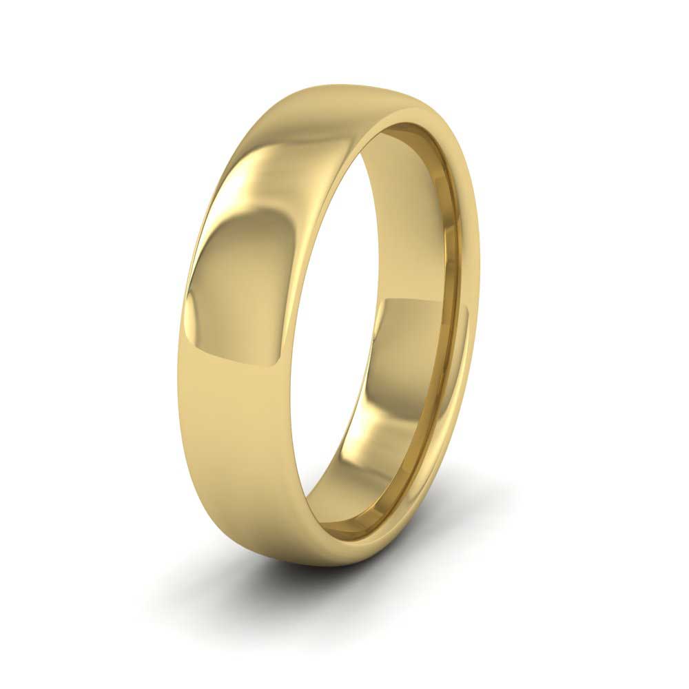 18ct Yellow Gold 5mm Cushion Court Shape (Comfort Fit) Extra Heavy Weight Wedding Ring