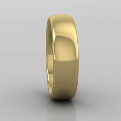 9ct Yellow Gold 6mm Cushion Court Shape (Comfort Fit) Super Heavy Weight Wedding Ring Right View