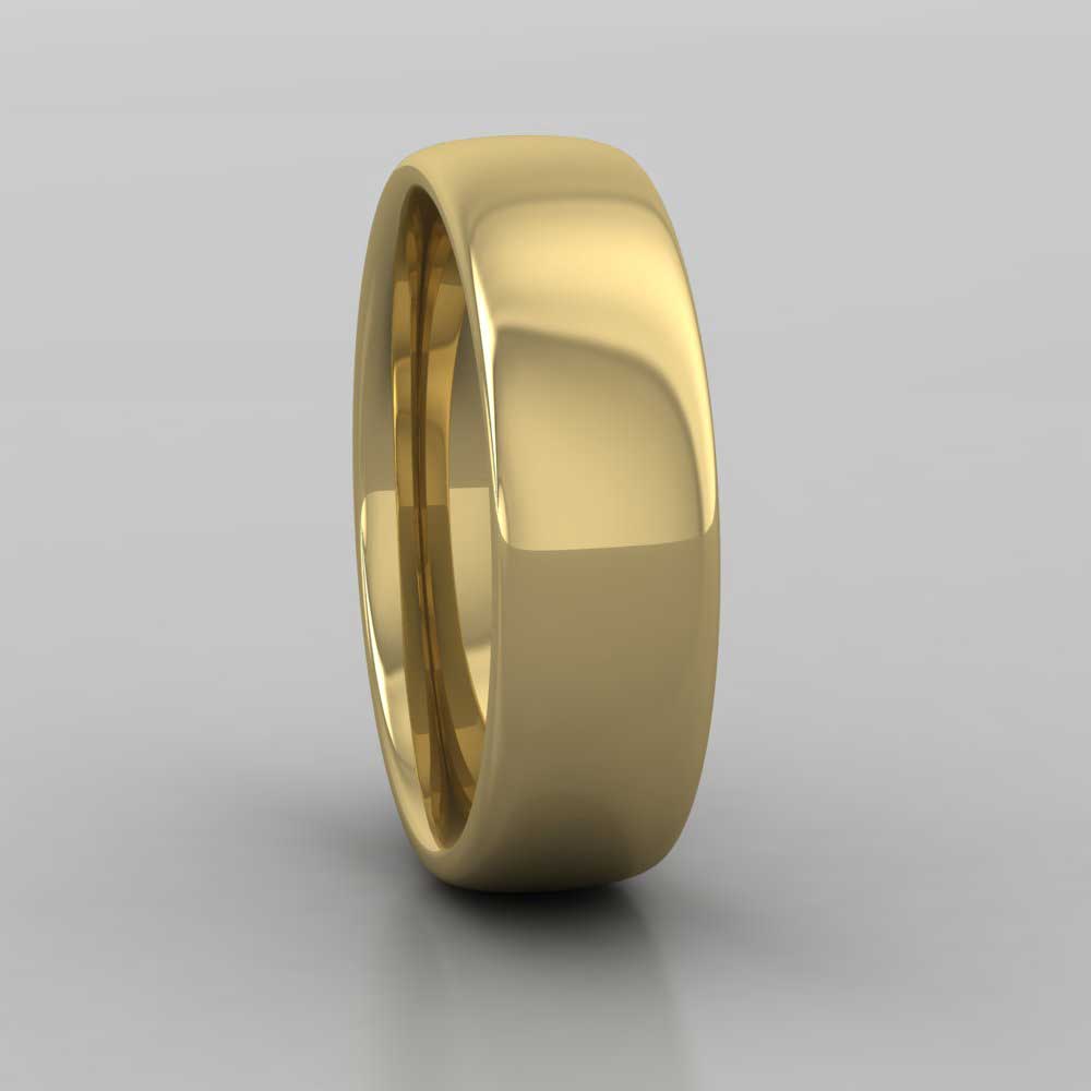 9ct Yellow Gold 6mm Cushion Court Shape (Comfort Fit) Extra Heavy Weight Wedding Ring Right View