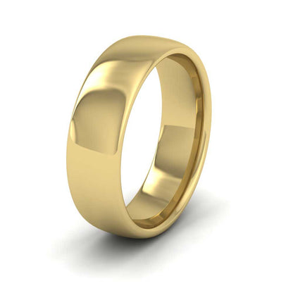 14ct Yellow Gold 6mm Cushion Court Shape (Comfort Fit) Extra Heavy Weight Wedding Ring