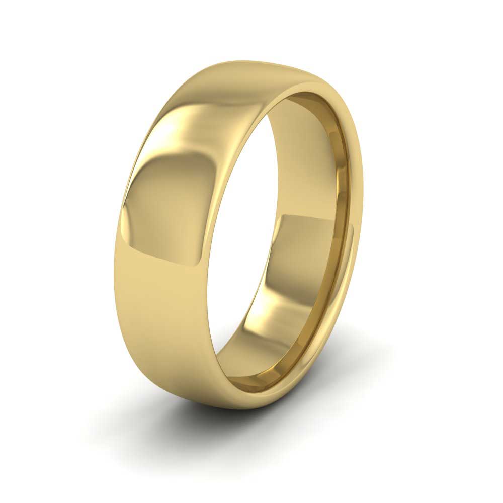 18ct Yellow Gold 6mm Cushion Court Shape (Comfort Fit) Extra Heavy Weight Wedding Ring