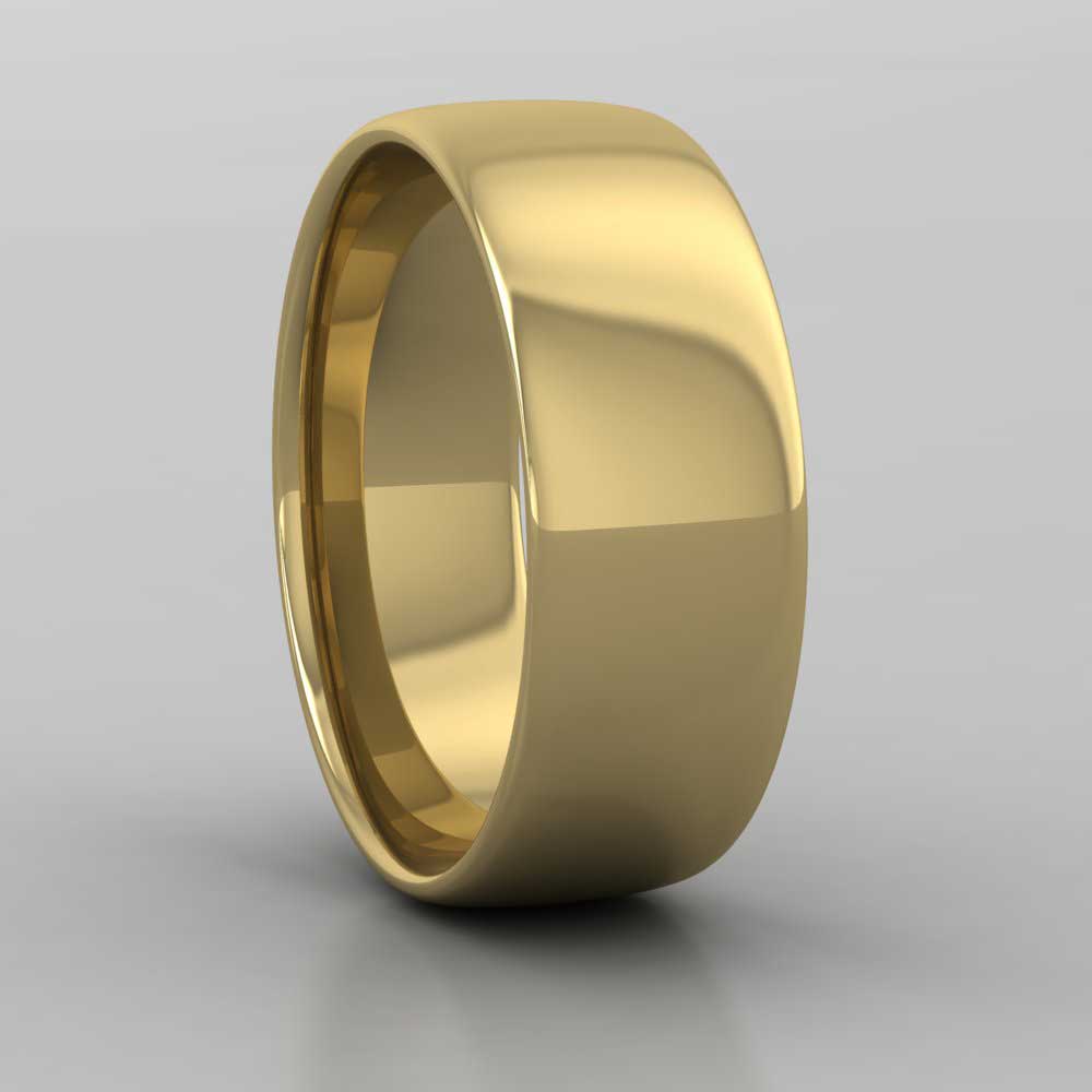9ct Yellow Gold 7mm Cushion Court Shape (Comfort Fit) Classic Weight Wedding Ring Right View