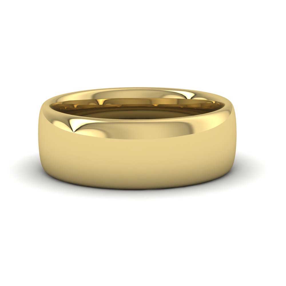 18ct Yellow Gold 7mm Cushion Court Shape (Comfort Fit) Extra Heavy Weight Wedding Ring Down View