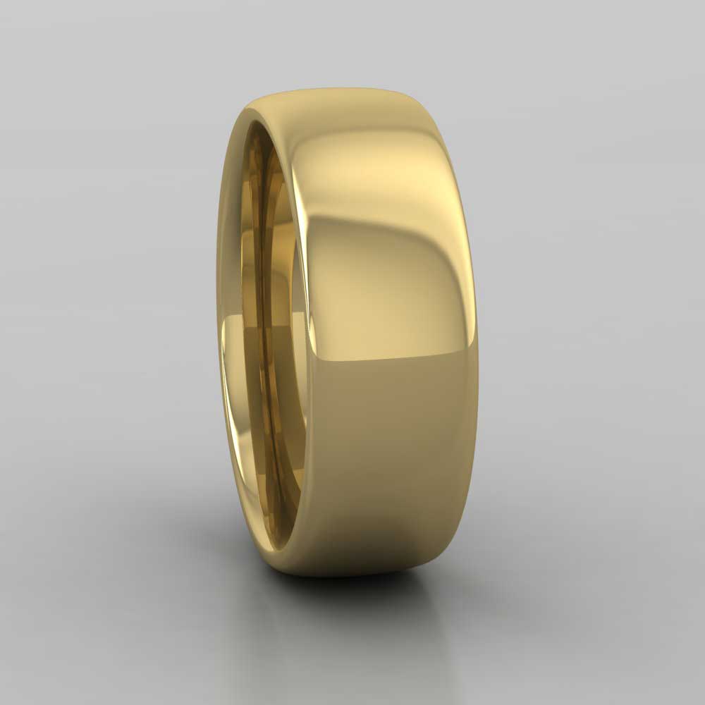 9ct Yellow Gold 7mm Cushion Court Shape (Comfort Fit) Extra Heavy Weight Wedding Ring Right View