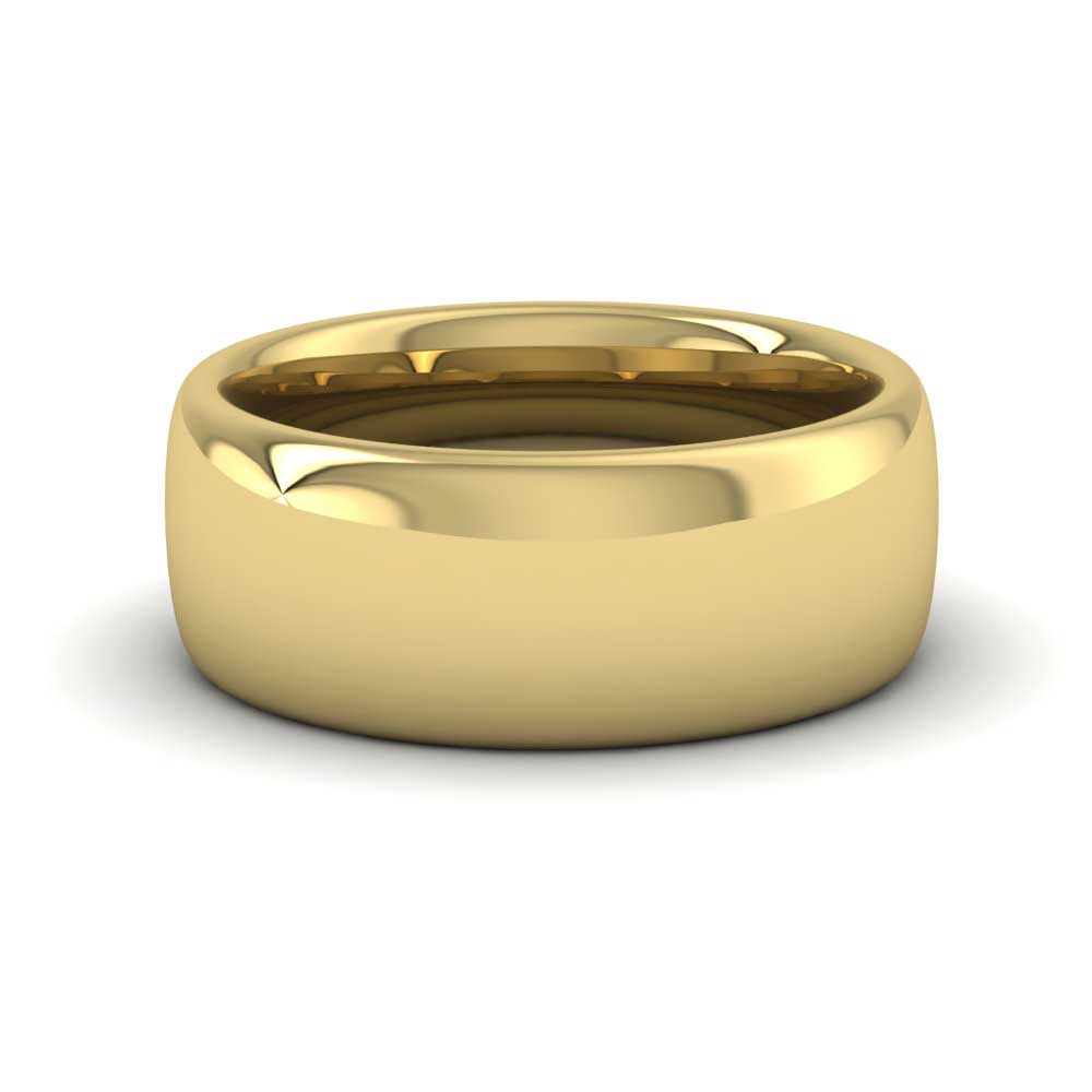 9ct Yellow Gold 8mm Cushion Court Shape (Comfort Fit) Super Heavy Weight Wedding Ring Down View
