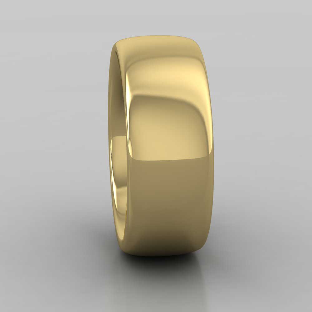 9ct Yellow Gold 8mm Cushion Court Shape (Comfort Fit) Super Heavy Weight Wedding Ring Right View