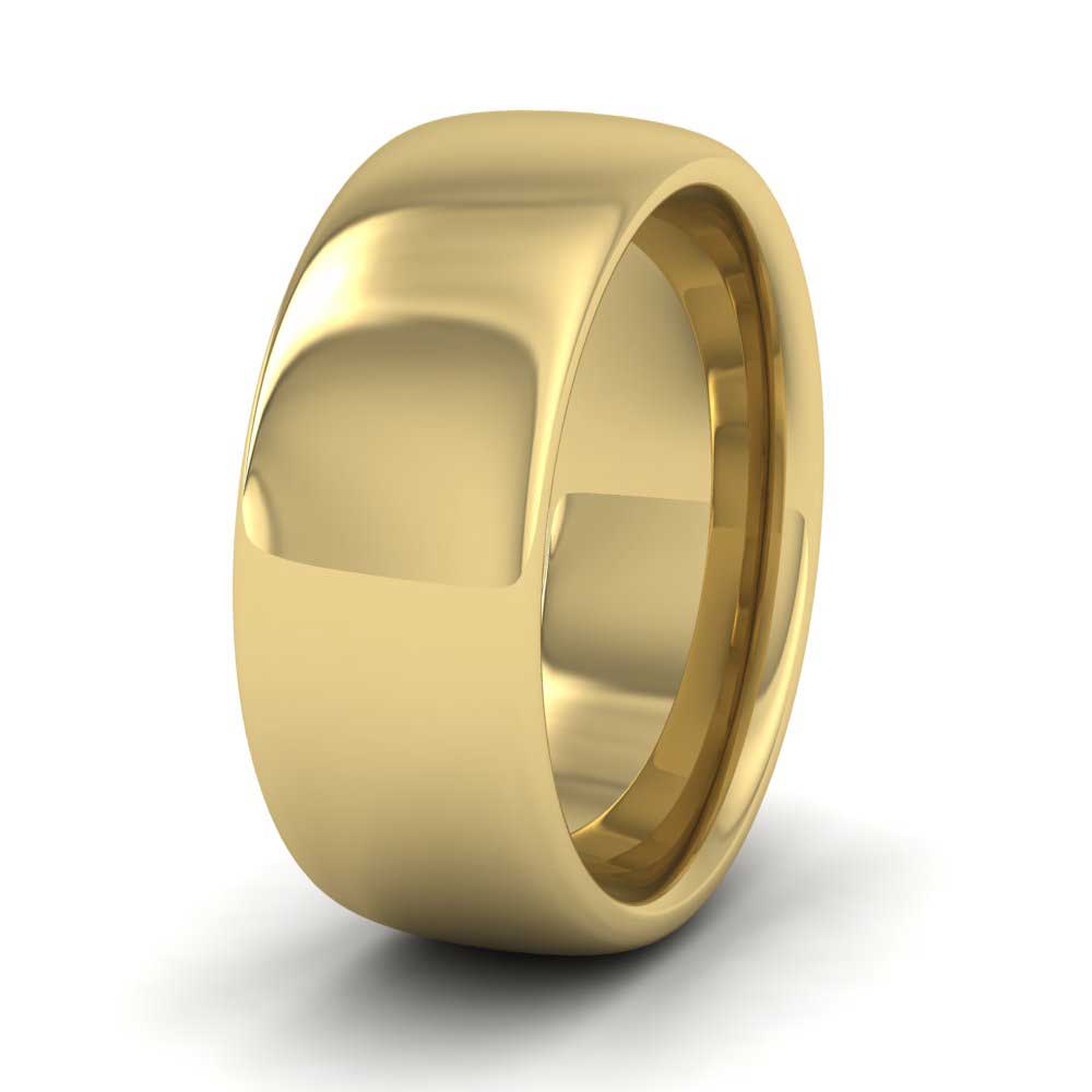 9ct Yellow Gold 8mm Cushion Court Shape (Comfort Fit) Super Heavy Weight Wedding Ring