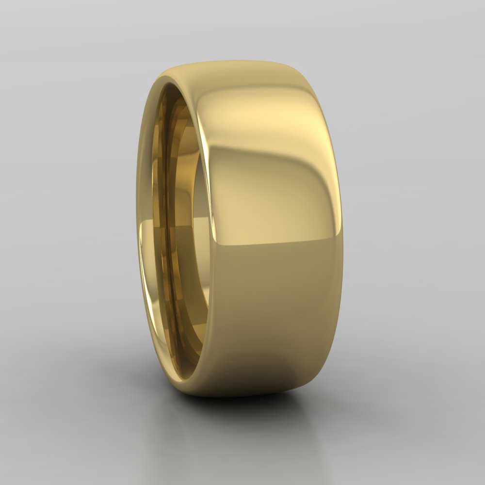 9ct Yellow Gold 8mm Cushion Court Shape (Comfort Fit) Extra Heavy Weight Wedding Ring Right View