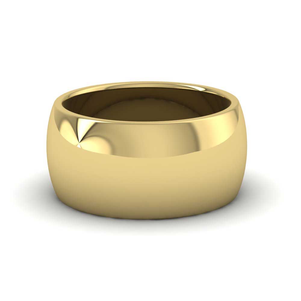 9ct Yellow Gold D-Shaped Wedding Band Ring - Solid, White Gold Filled, Size Q