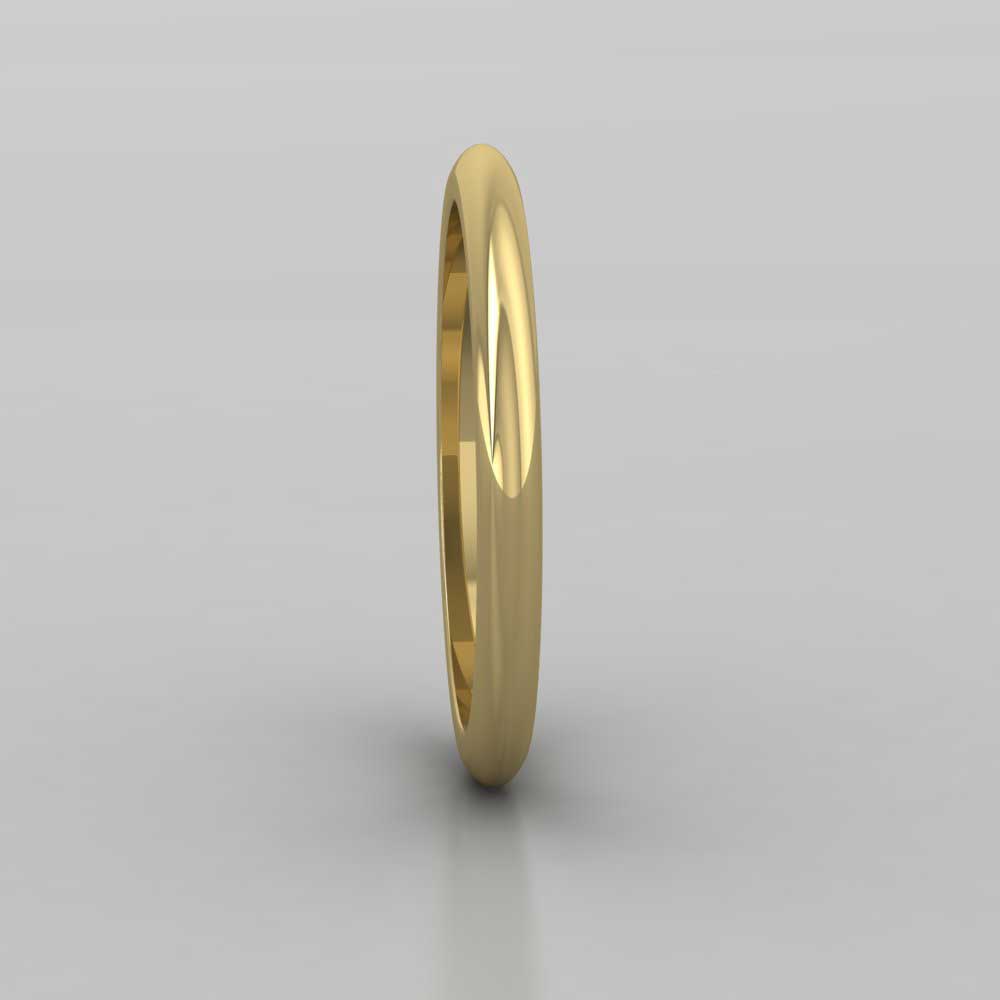 18ct Yellow Gold 2mm 'D' Shape Super Heavy Weight Wedding Ring Right View