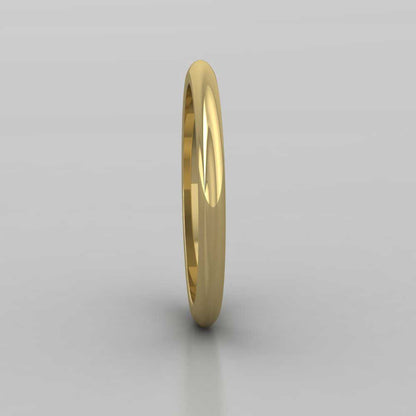 14ct Yellow Gold 2mm 'D' Shape Super Heavy Weight Wedding Ring Right View