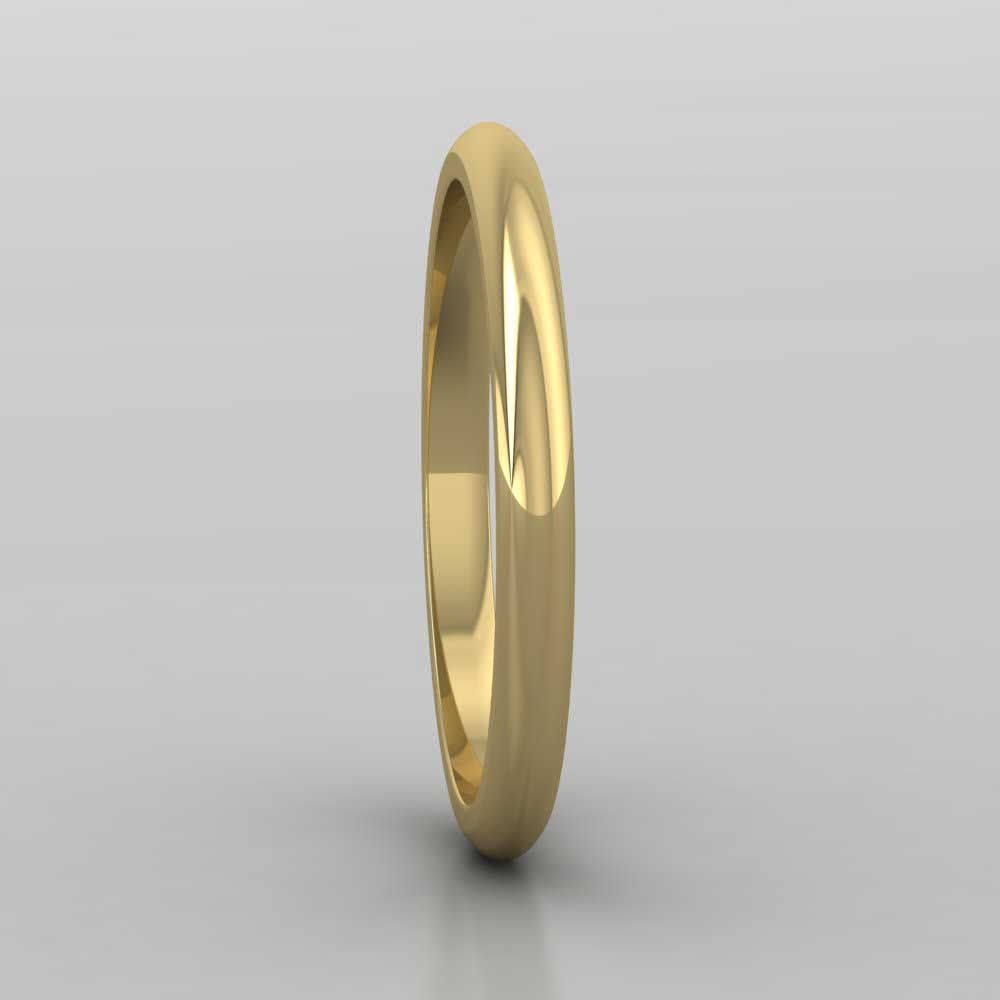 22ct Yellow Gold 2mm D shape Extra Heavy Weight Wedding Ring Right View