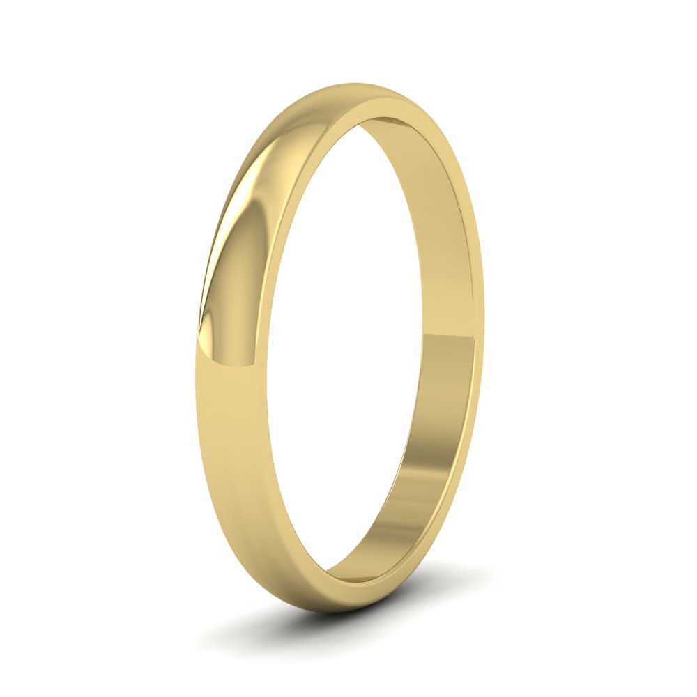 22ct Yellow Gold 2.5mm D shape Classic Weight Wedding Ring