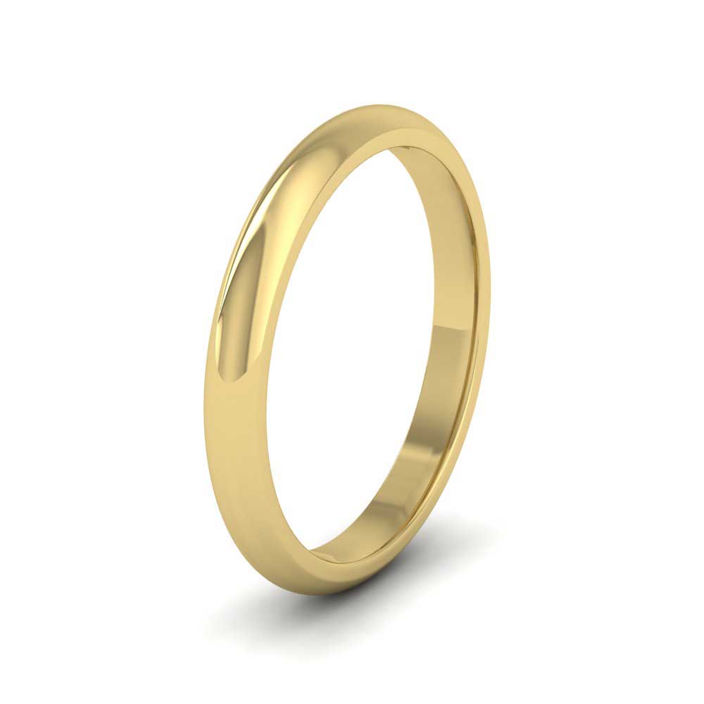 9ct Yellow Gold 2.5mm D shape Extra Heavy Weight Wedding Ring