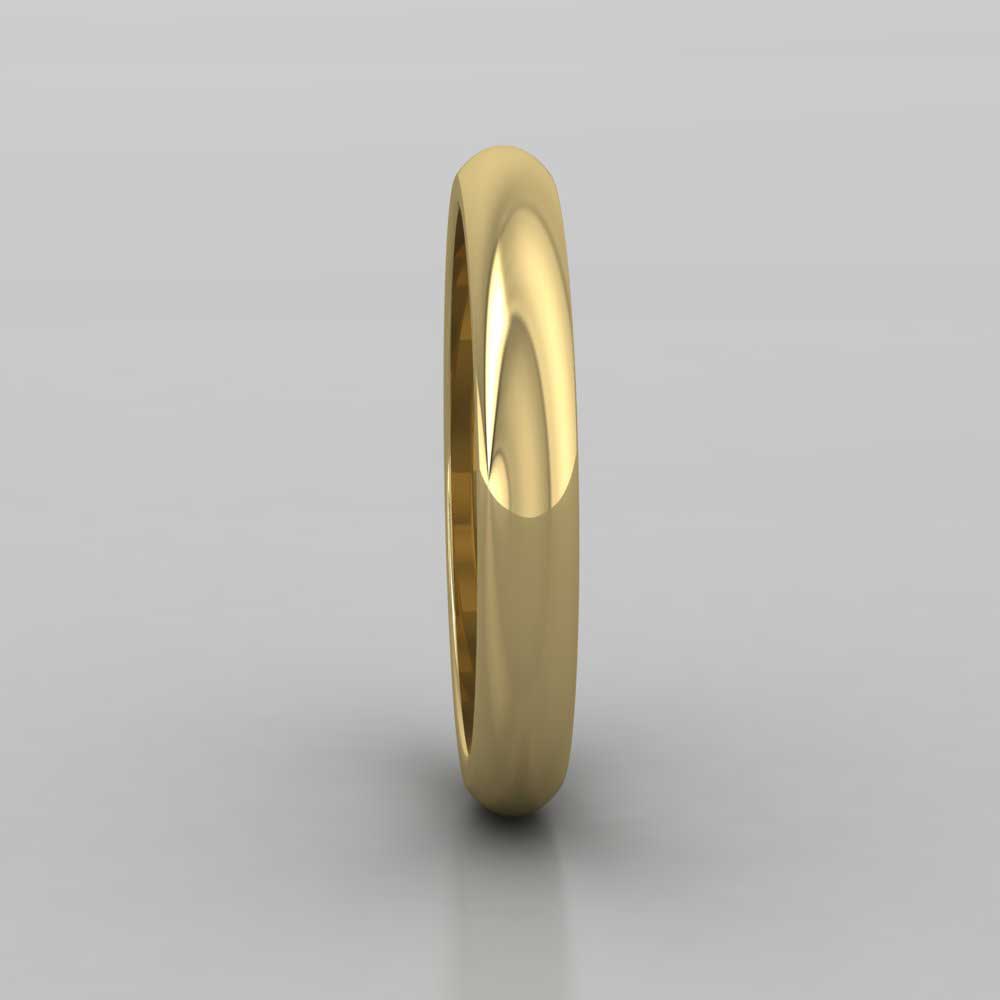 9ct Yellow Gold 3mm D shape Super Heavy Weight Wedding Ring Right View