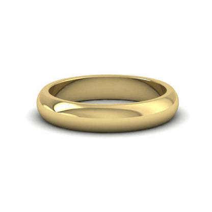 18ct Yellow Gold 4mm D shape Super Heavy Weight Wedding Ring Down View