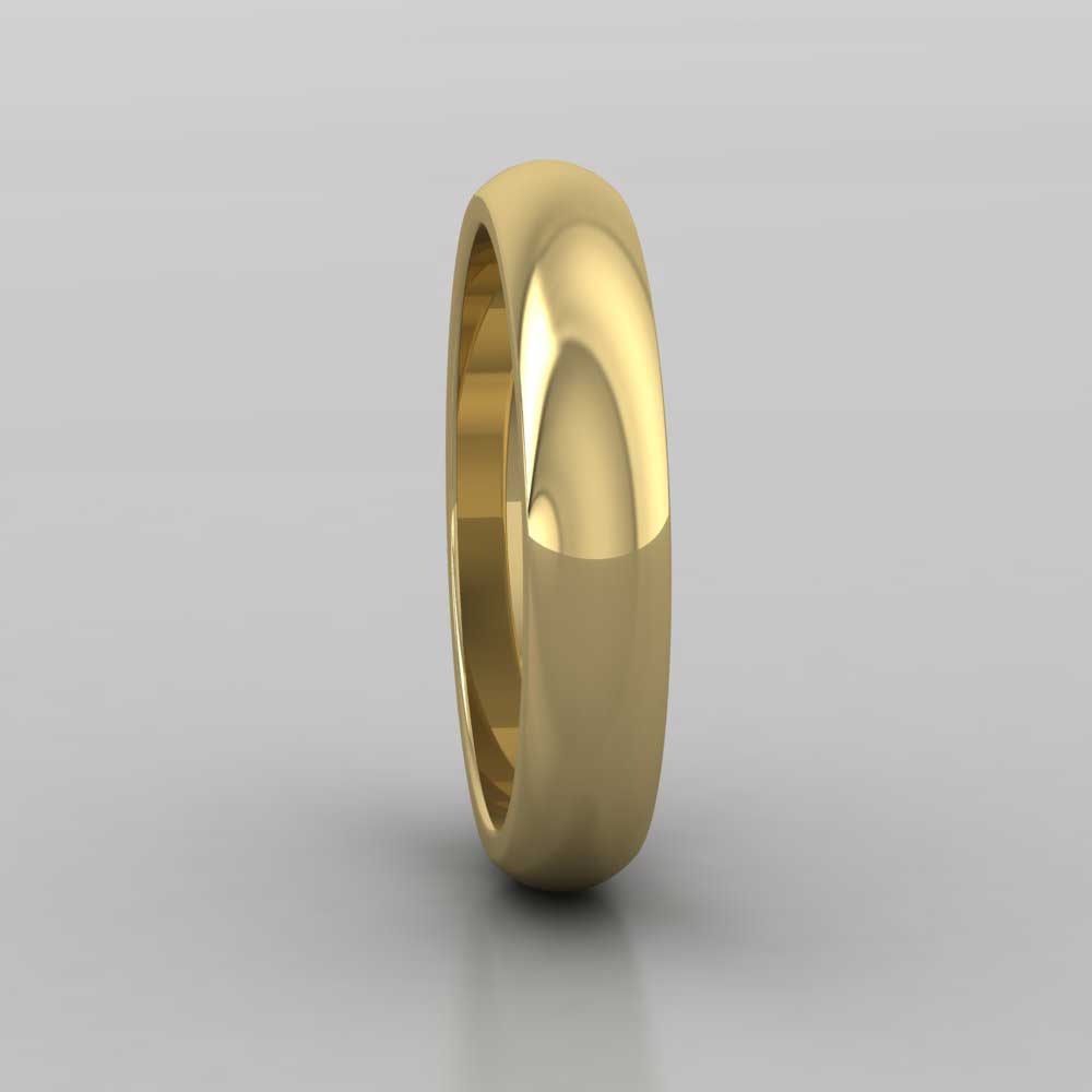18ct Yellow Gold 4mm D shape Super Heavy Weight Wedding Ring Right View