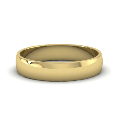 22ct Yellow Gold 4mm D shape Classic Weight Wedding Ring Down View