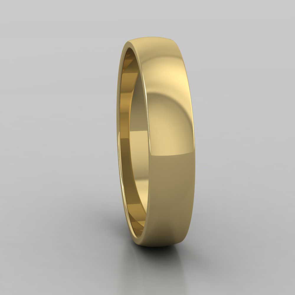 9ct Yellow Gold 4mm D shape Classic Weight Wedding Ring Right View