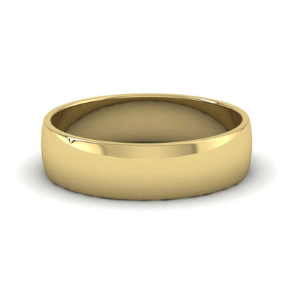 22ct Yellow Gold 5mm D shape Classic Weight Wedding Ring Down View