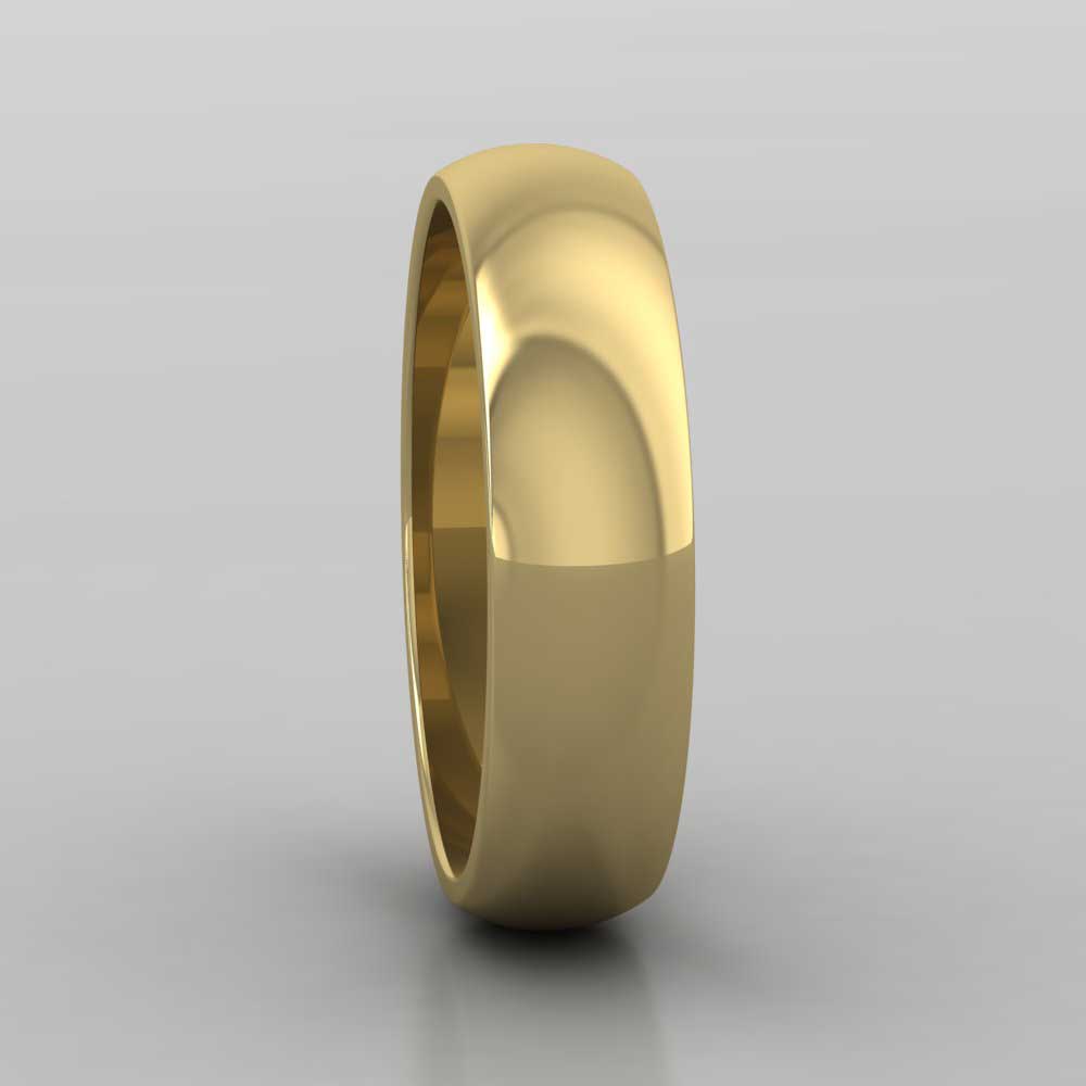 22ct Yellow Gold 5mm D shape Extra Heavy Weight Wedding Ring Right View