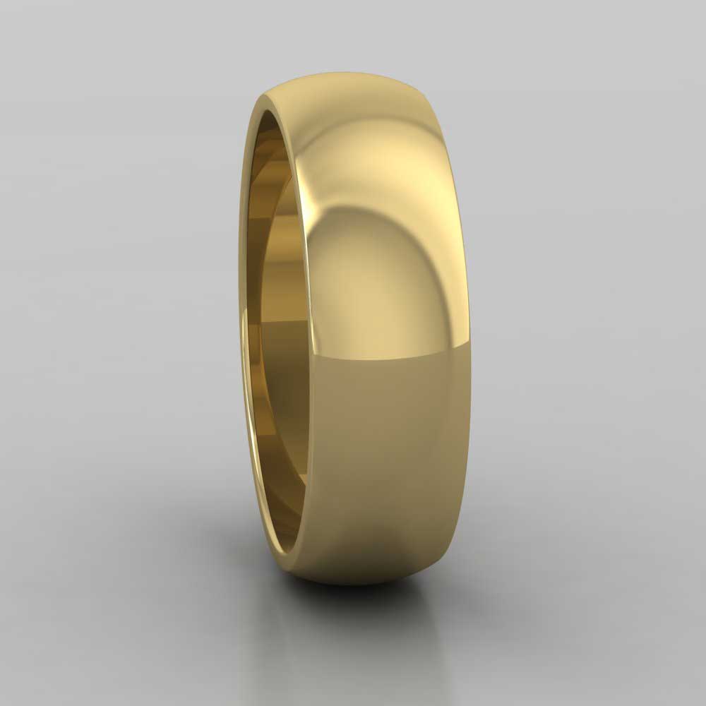9ct Yellow Gold 6mm D shape Extra Heavy Weight Wedding Ring Right View