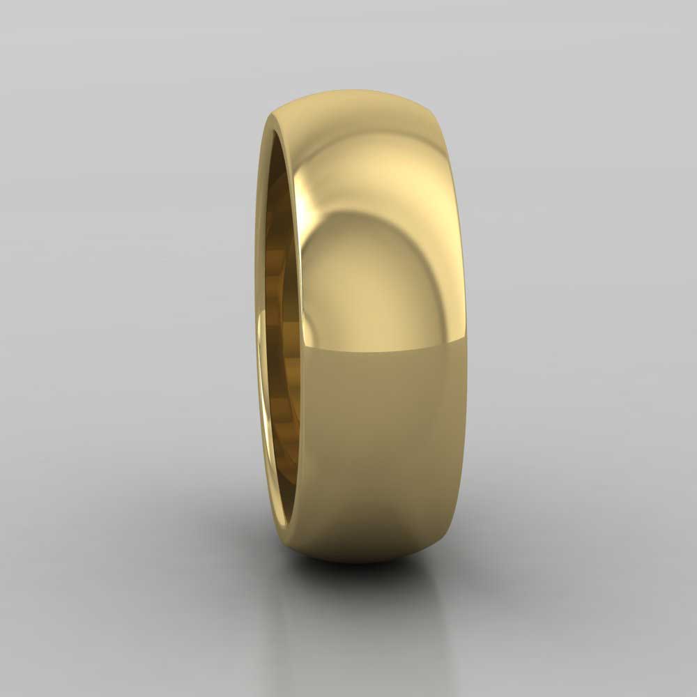 9ct Yellow Gold 7mm D shape Super Heavy Weight Wedding Ring Right View