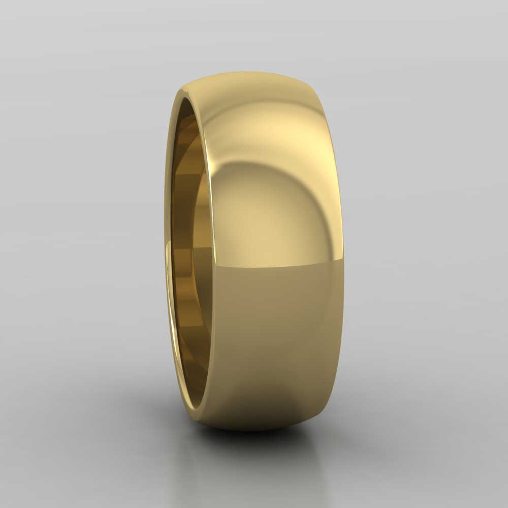 9ct Yellow Gold 7mm D shape Extra Heavy Weight Wedding Ring Right View