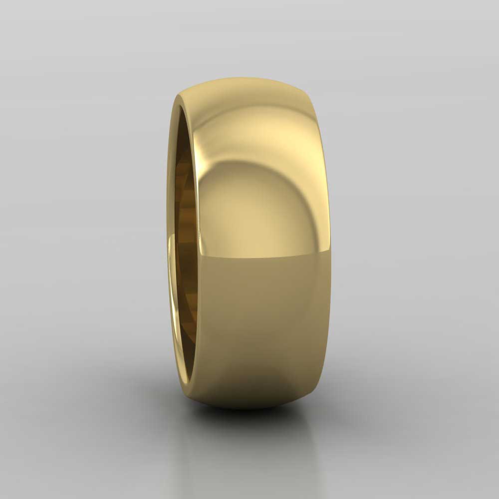 18ct Yellow Gold 8mm D shape Super Heavy Weight Wedding Ring Right View
