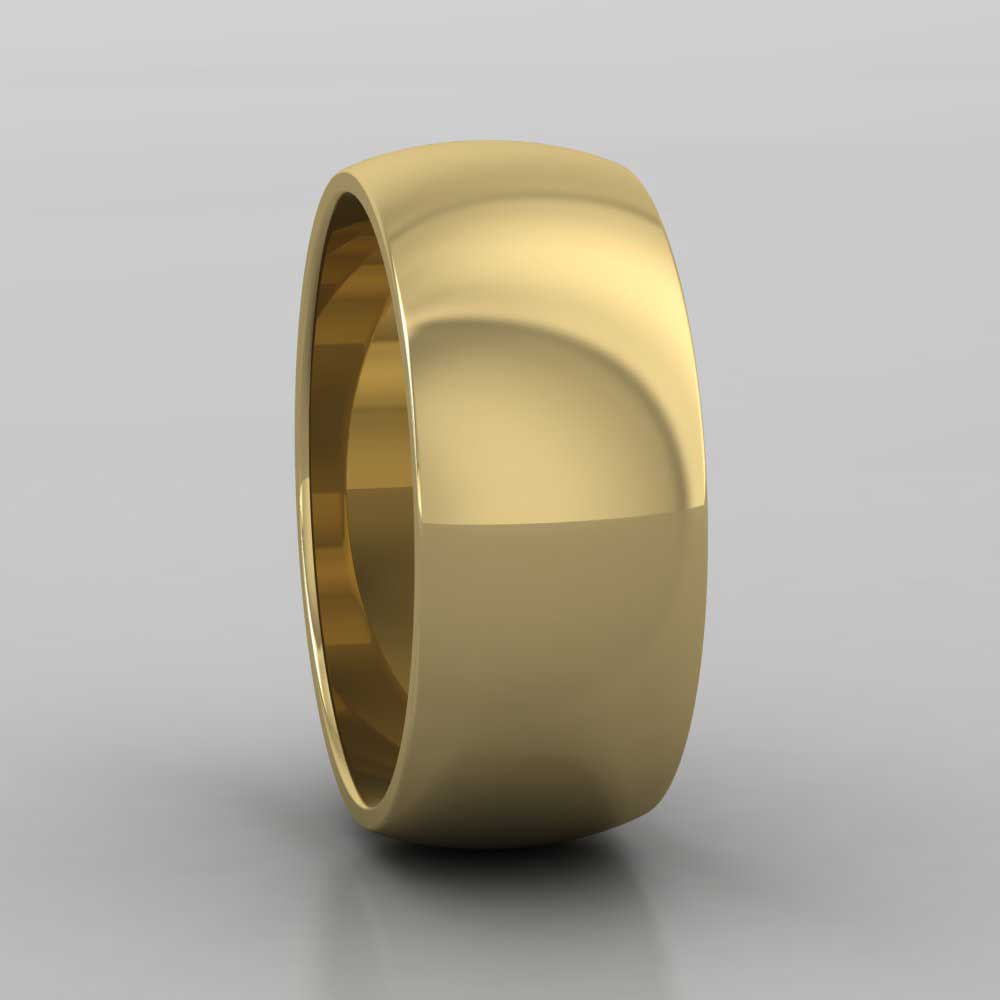22ct Yellow Gold 8mm D shape Extra Heavy Weight Wedding Ring Right View