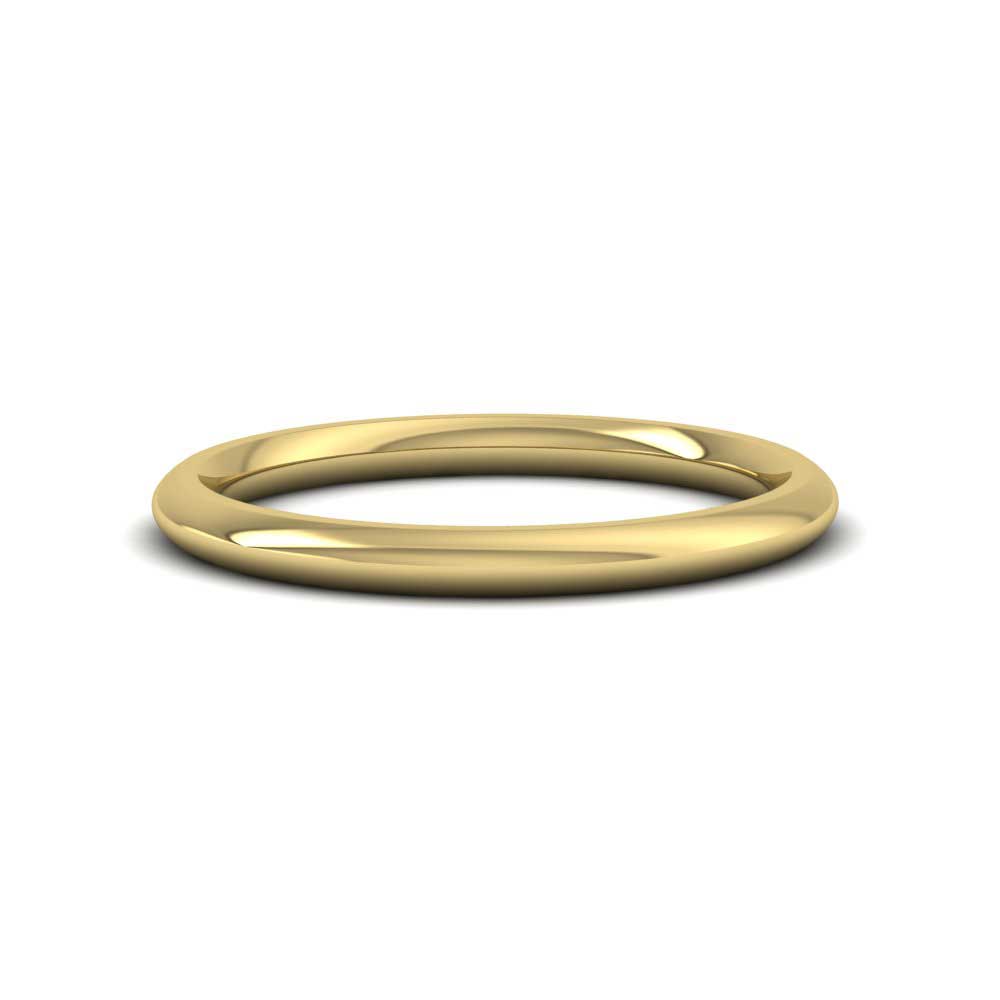 9ct Yellow Gold 2mm Court Shape (Comfort Fit) Super Heavy Weight Wedding Ring Down View