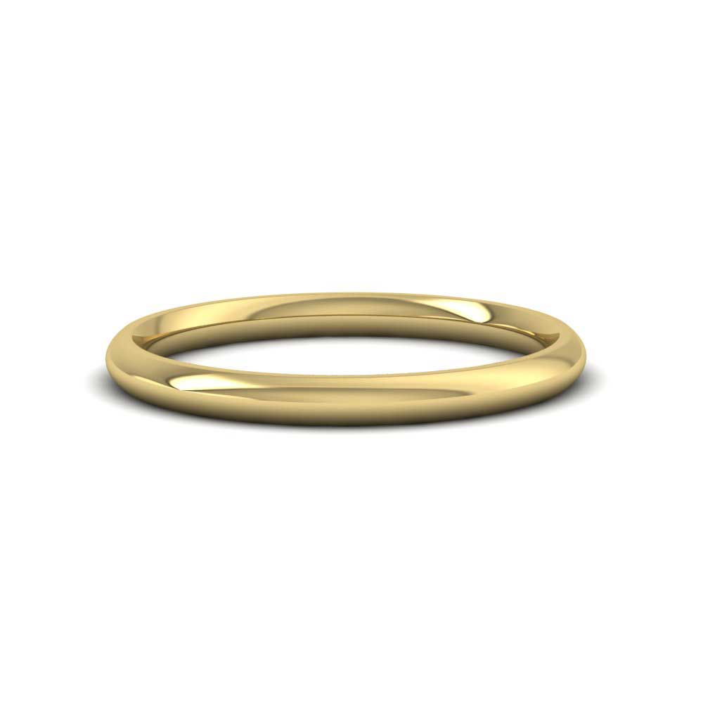 22ct Yellow Gold 2mm Court Shape (Comfort Fit) Extra Heavy Weight Wedding Ring Down View