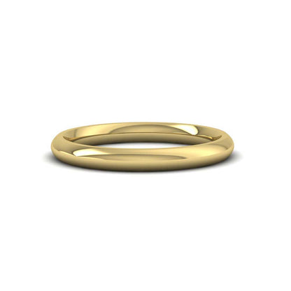 14ct Yellow Gold 2.5mm Court Shape (Comfort Fit) Super Heavy Weight Wedding Ring Down View