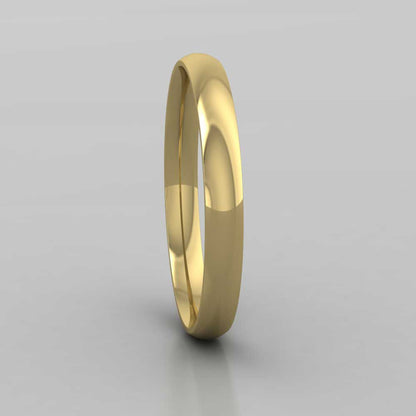 14ct Yellow Gold 2.5mm Court Shape (Comfort Fit) Classic Weight Wedding Ring Right View