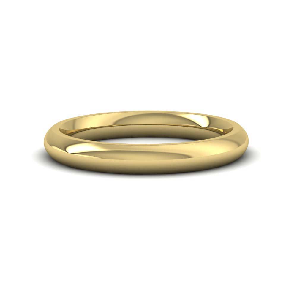 9ct Yellow Gold 3mm Court Shape (Comfort Fit) Super Heavy Weight Wedding Ring Down View