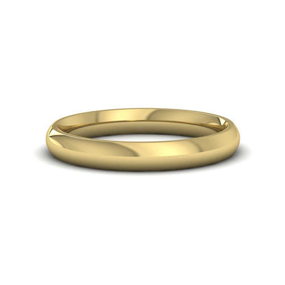 22ct Yellow Gold 3mm Court Shape (Comfort Fit) Extra Heavy Weight Wedding Ring Down View