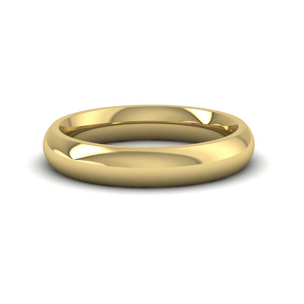 9ct Yellow Gold 4mm Court Shape (Comfort Fit) Super Heavy Weight Wedding Ring Down View