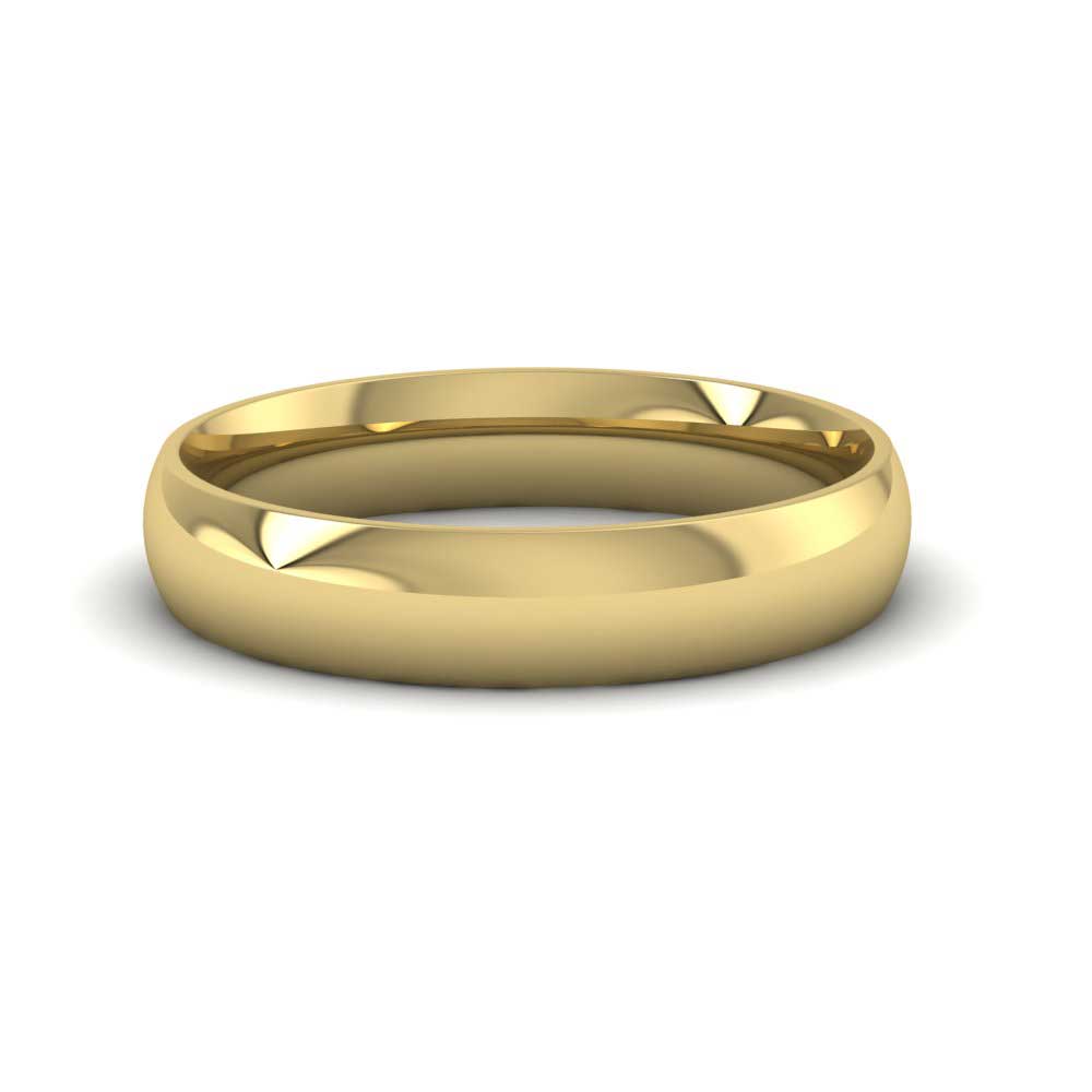 9ct Yellow Gold 4mm Court Shape (Comfort Fit) Classic Weight Wedding Ring Down View